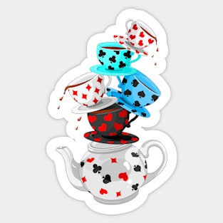 tea cups wonderland Sticker